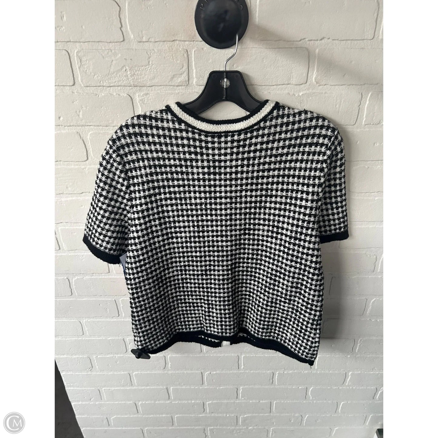 Sweater Short Sleeve By Talbots In Black & White, Size: M