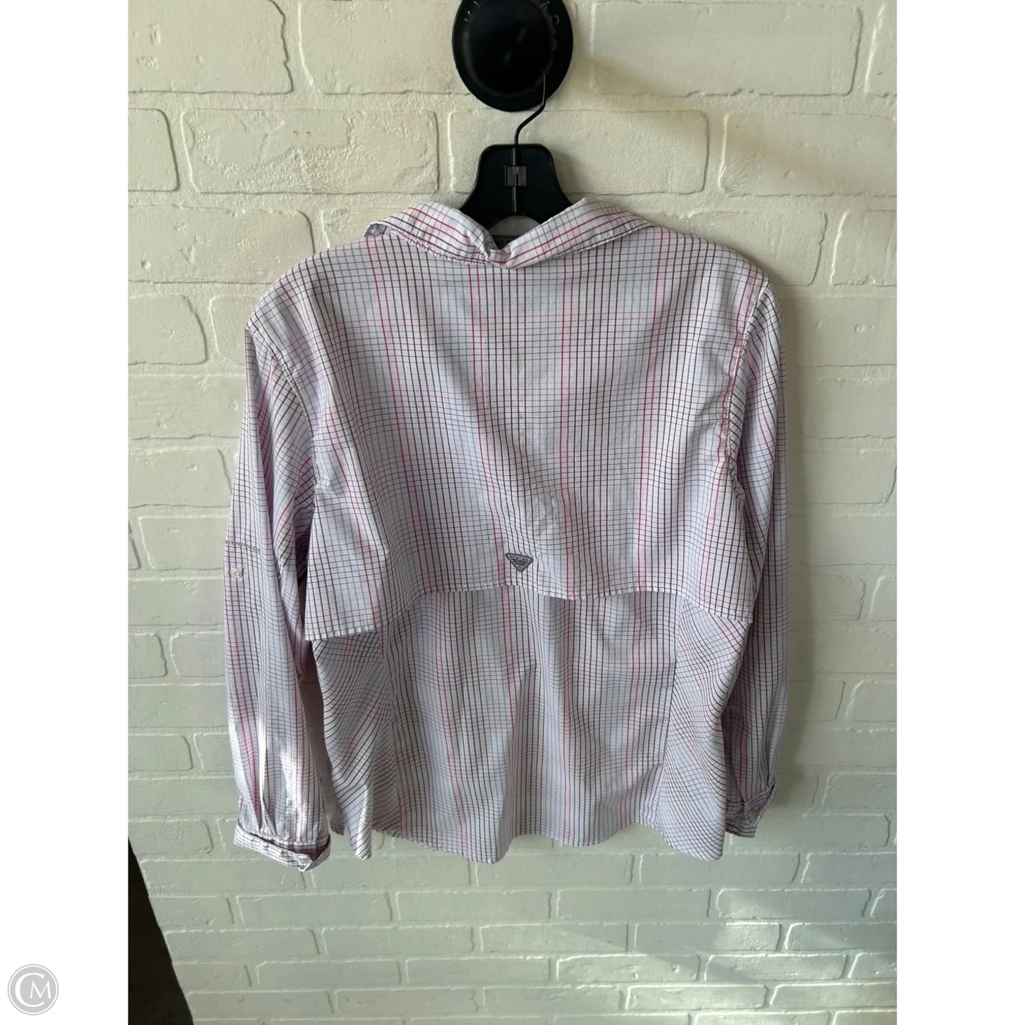 Top Long Sleeve By Columbia In Pink & White, Size: L