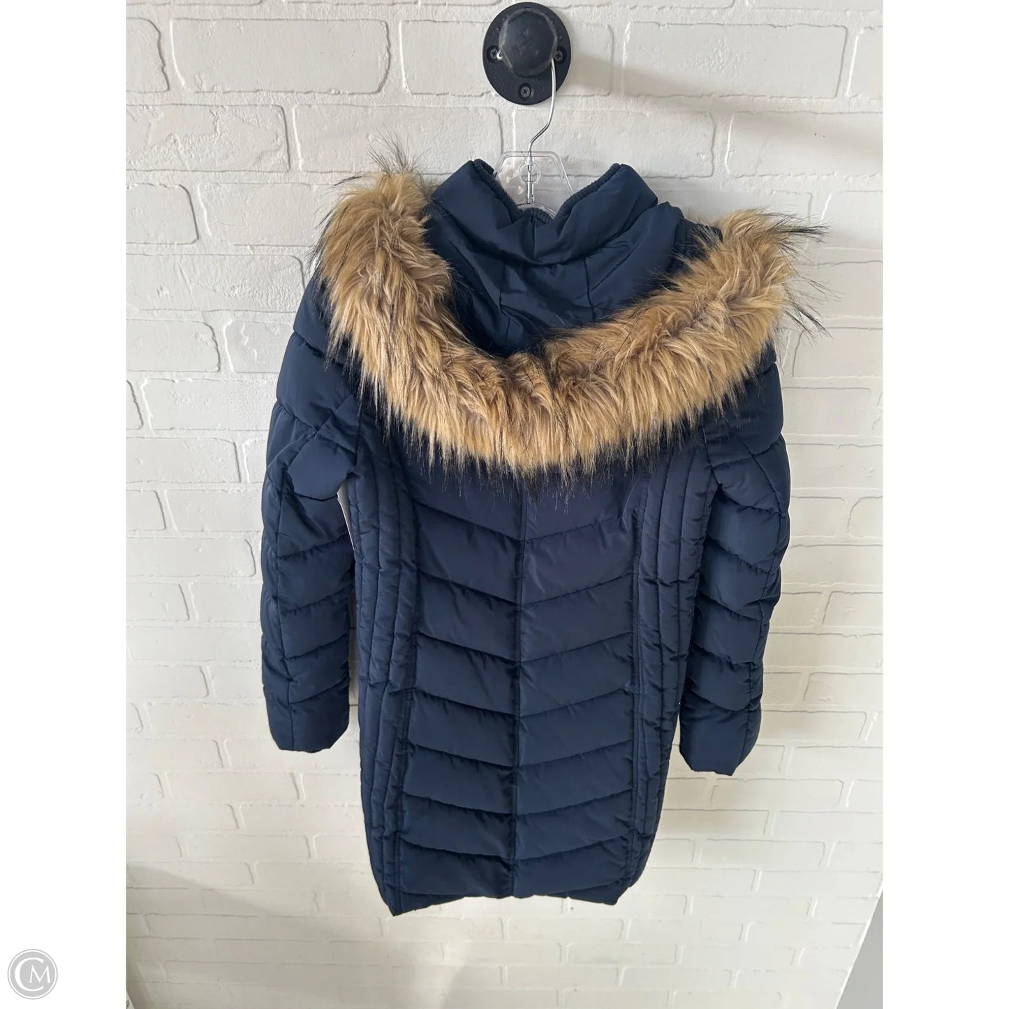 Coat Parka By Tommy Hilfiger In Blue & Brown, Size: S