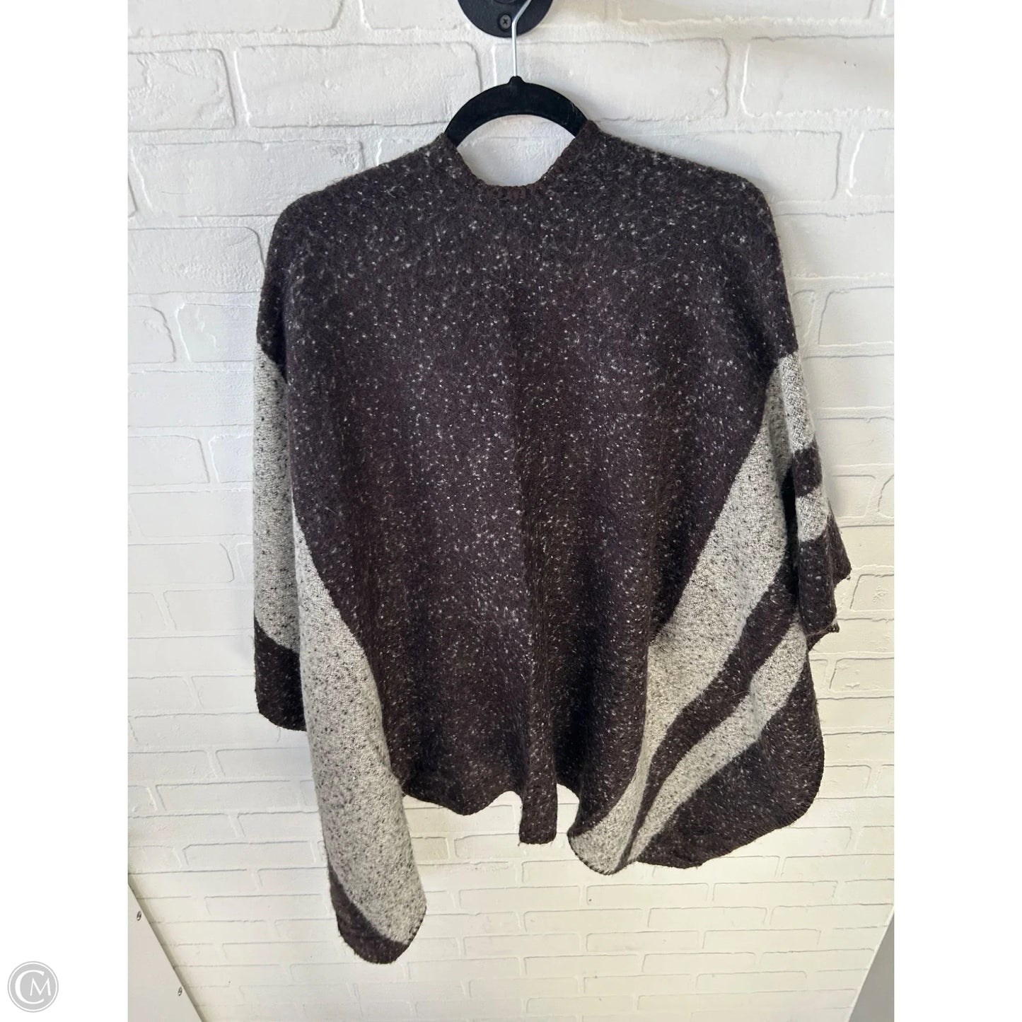 Poncho By Clothes Mentor In Brown & Grey, Size: 0