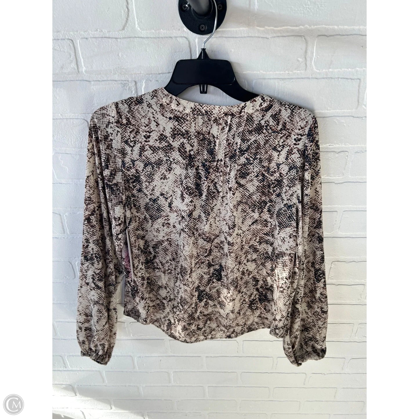 Top Long Sleeve By Evereve In Black & Brown, Size: S