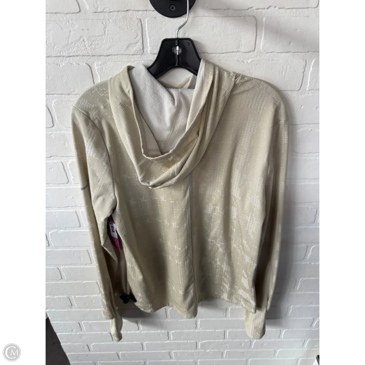 Athletic Top Long Sleeve Hoodie By Nike In Tan, Size: L