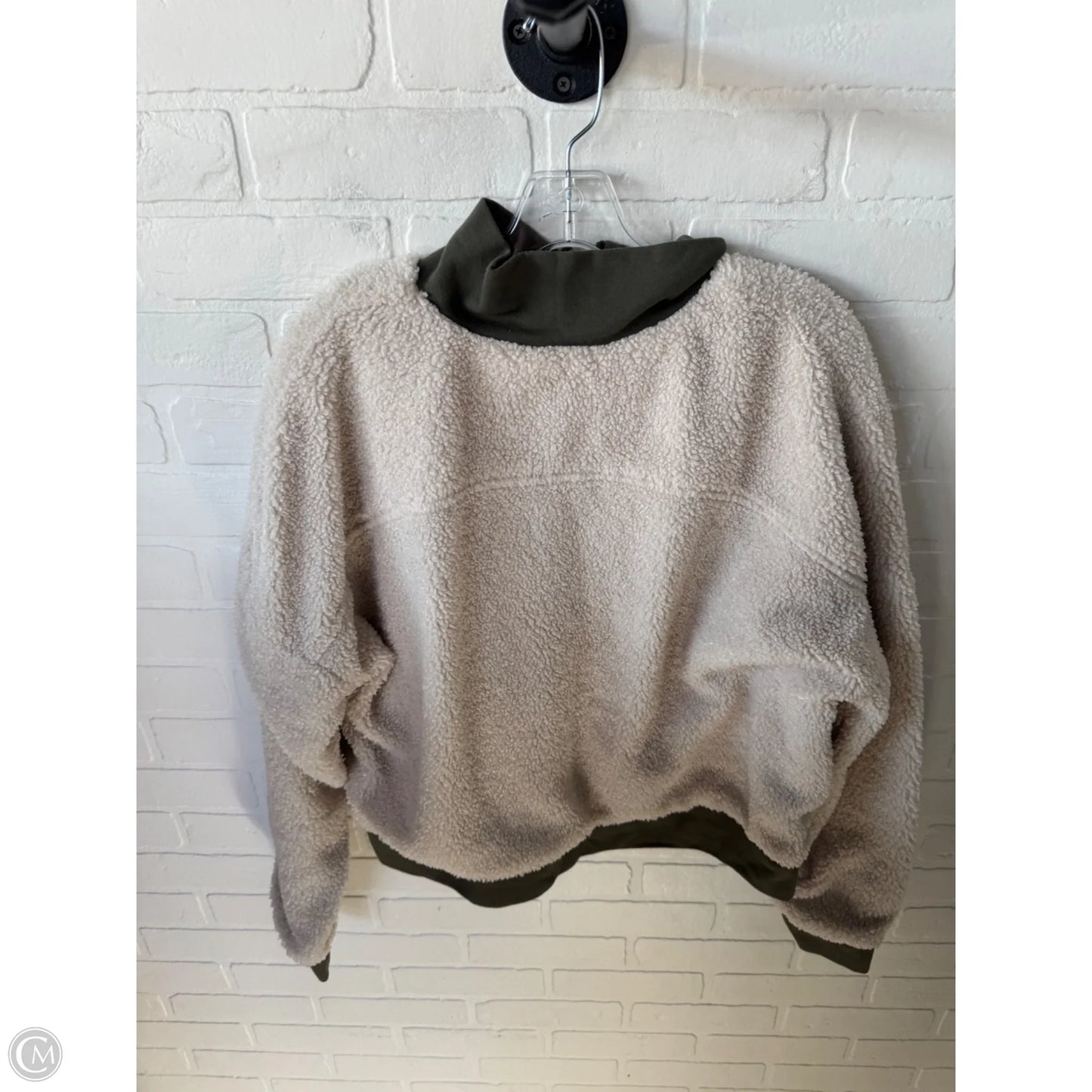 Jacket Fleece By Fabletics In Green & Tan, Size: Xl