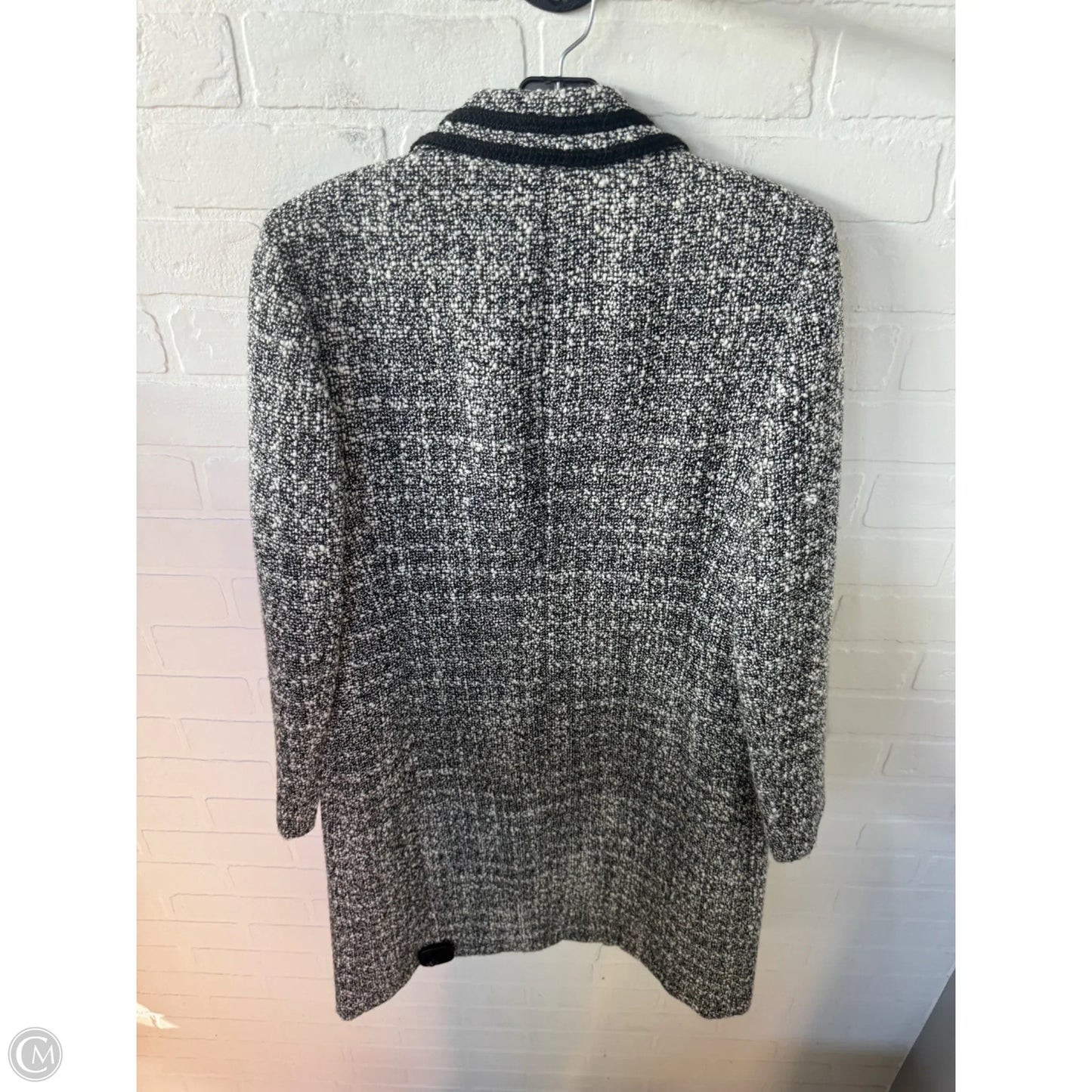 Coat Peacoat By Tahari By Arthur Levine In Black & White, Size: S