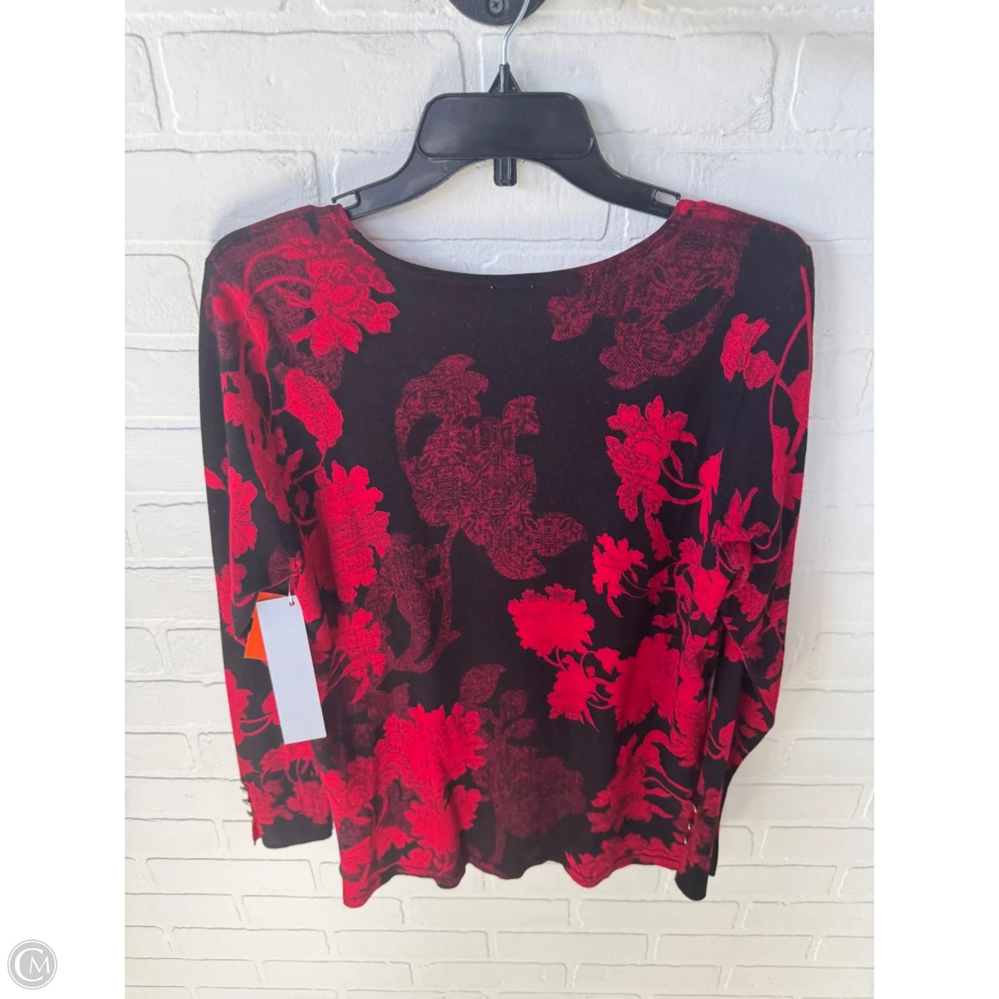 Sweater By Chicos In Black & Red, Size: M