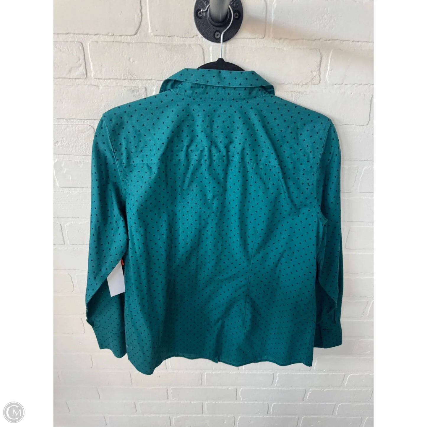 Top Long Sleeve By Chicos In Black & Green, Size: M