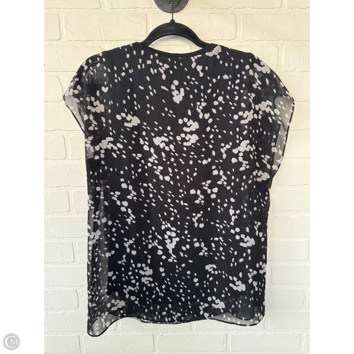 Top Short Sleeve By Cabi In Black & Grey, Size: Xs