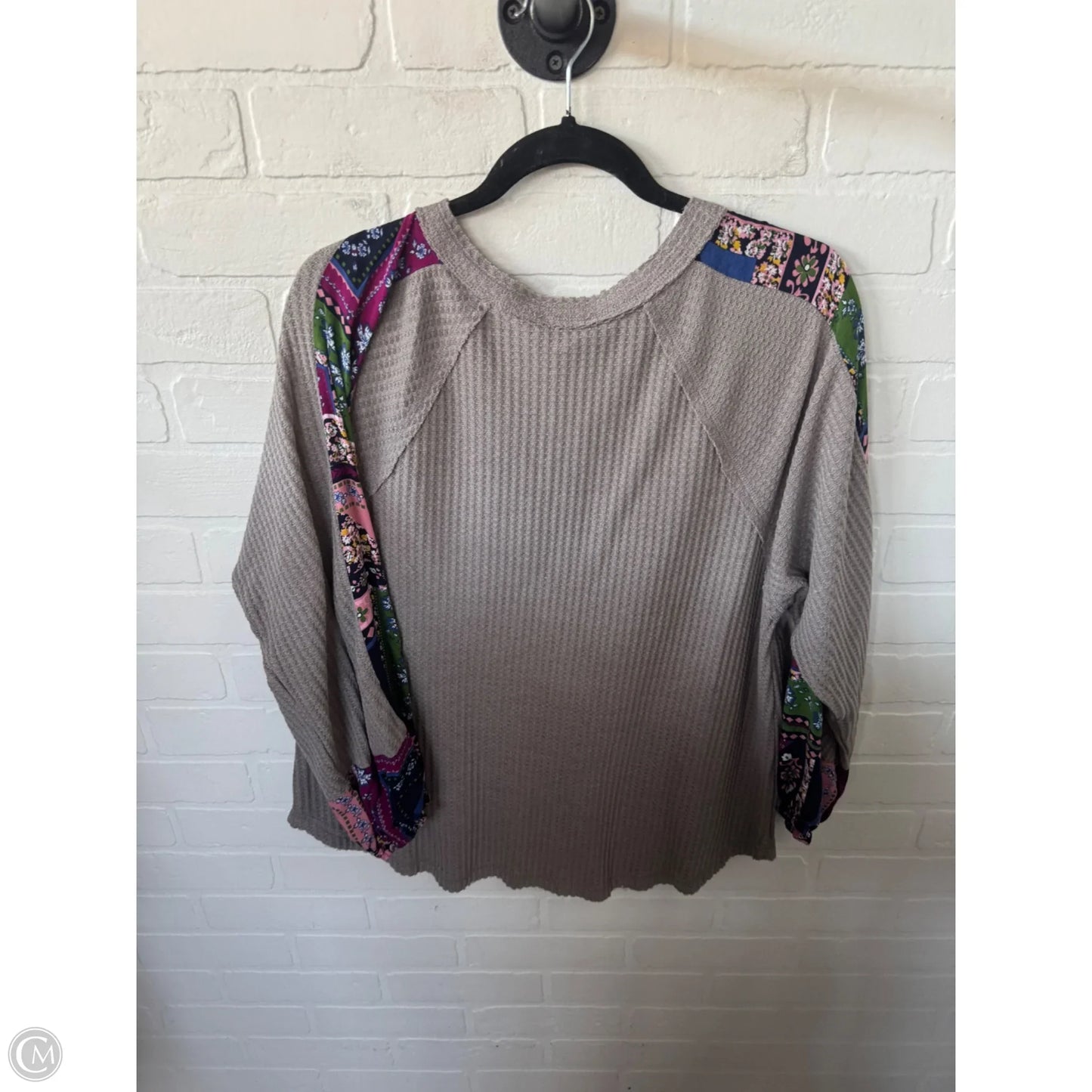 Top Long Sleeve By Kori America In Tan, Size: L