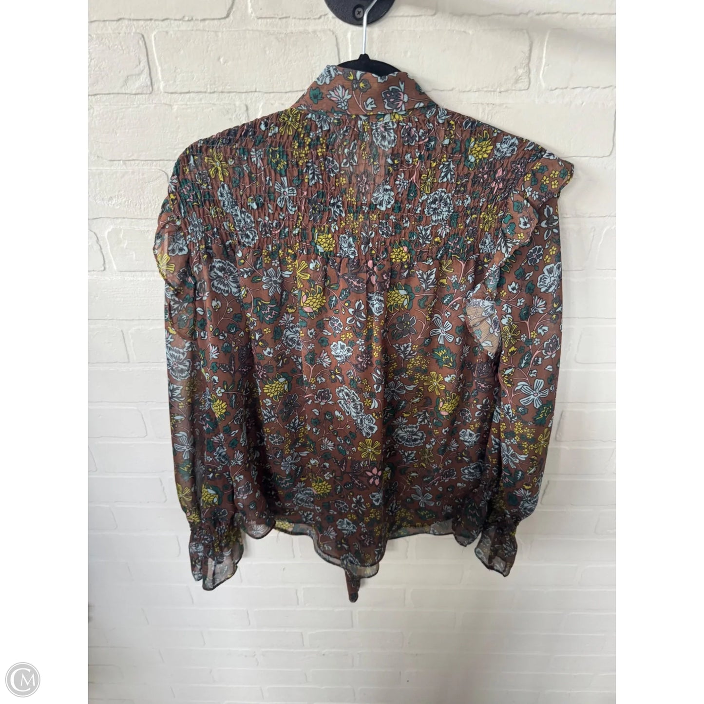 Top Long Sleeve By Eri + Ali In Brown & Yellow, Size: Xs