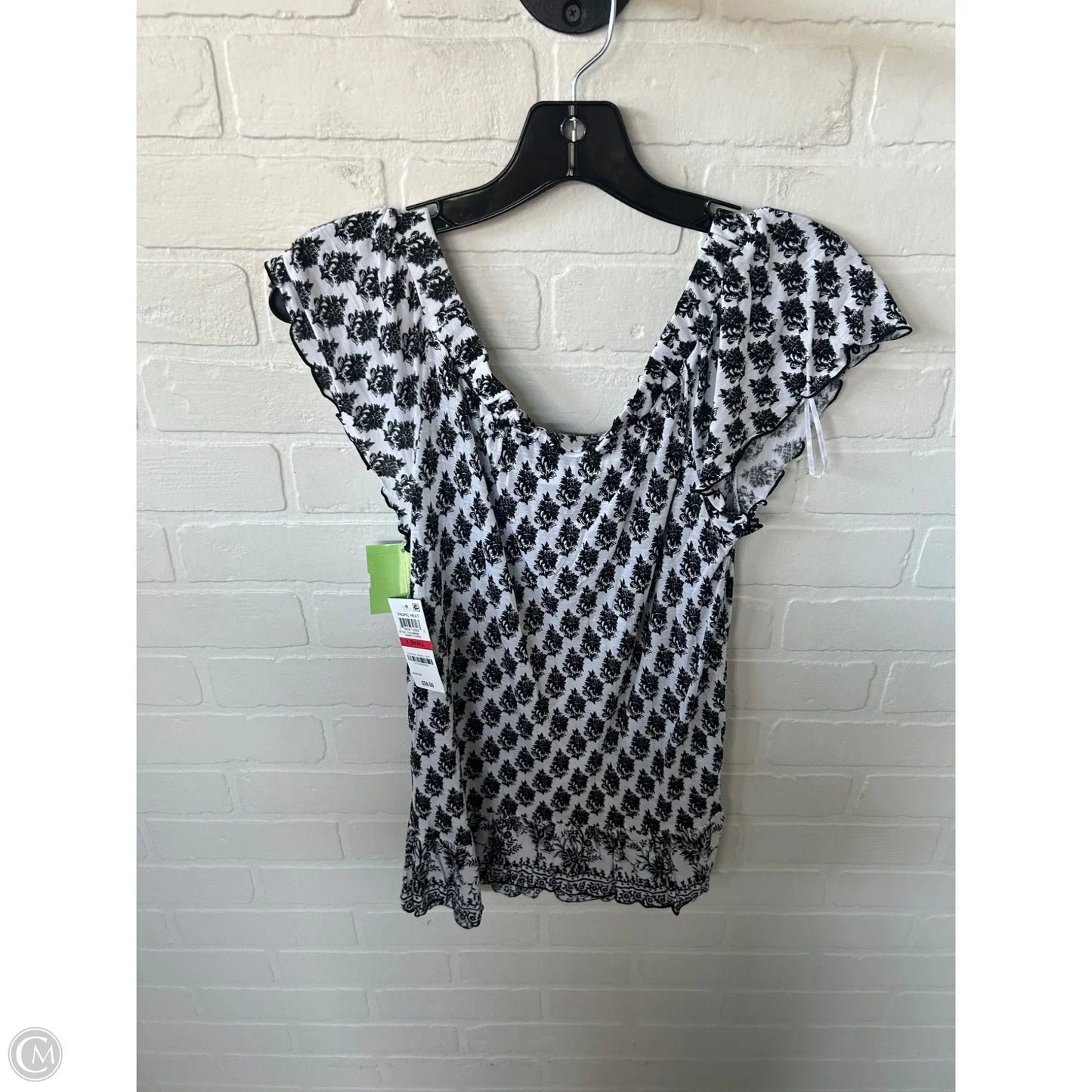 Top Short Sleeve By Inc In Black & White, Size: Xs