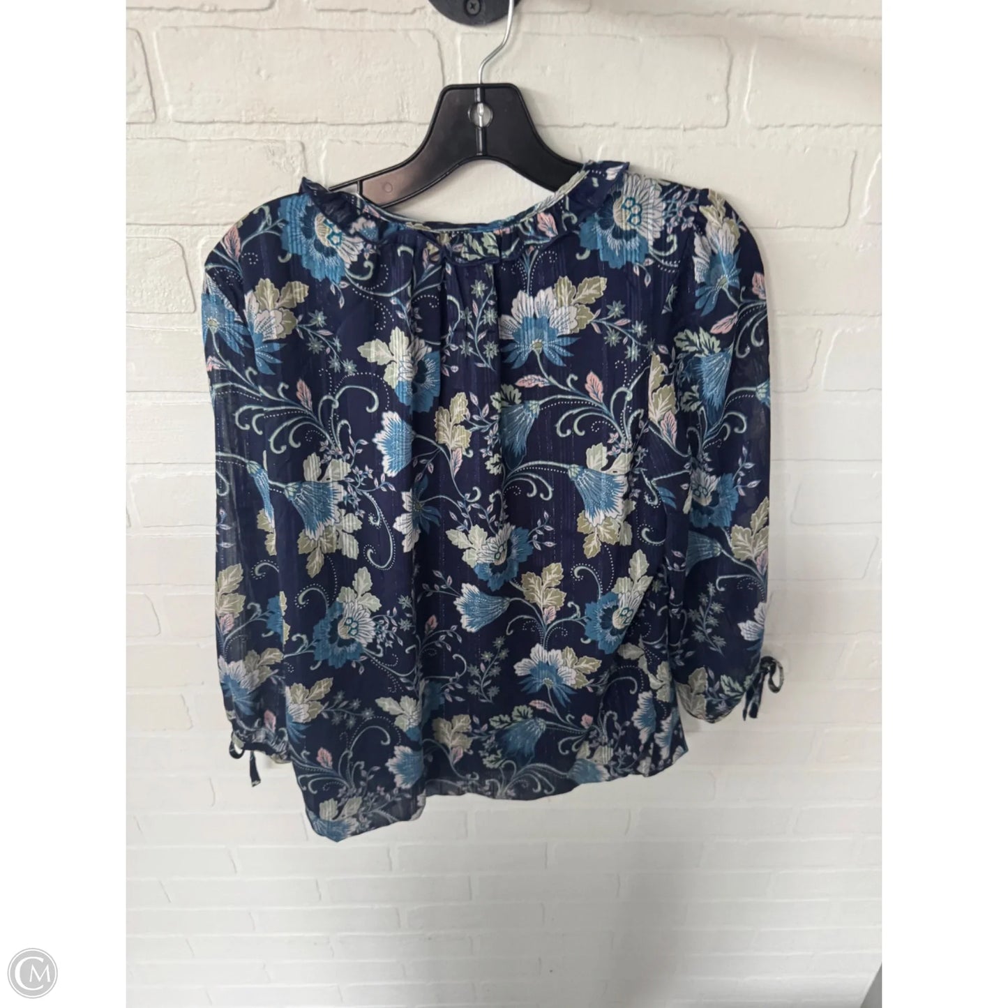 Top 3/4 Sleeve By Clothes Mentor In Blue & Green, Size: M