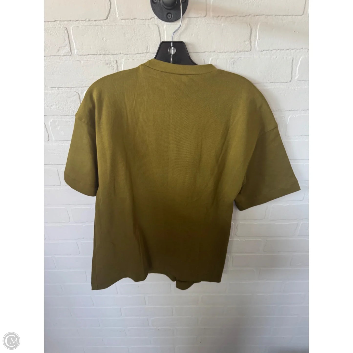 Blouse Short Sleeve By H&m In Green & Silver, Size: Xs
