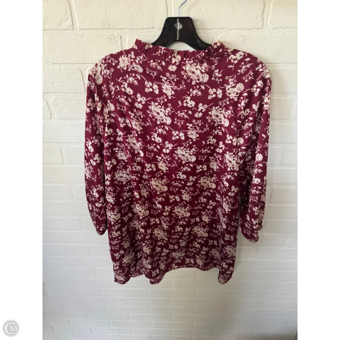 Top Short Sleeve By Bloomchic In Red & White, Size: 1x