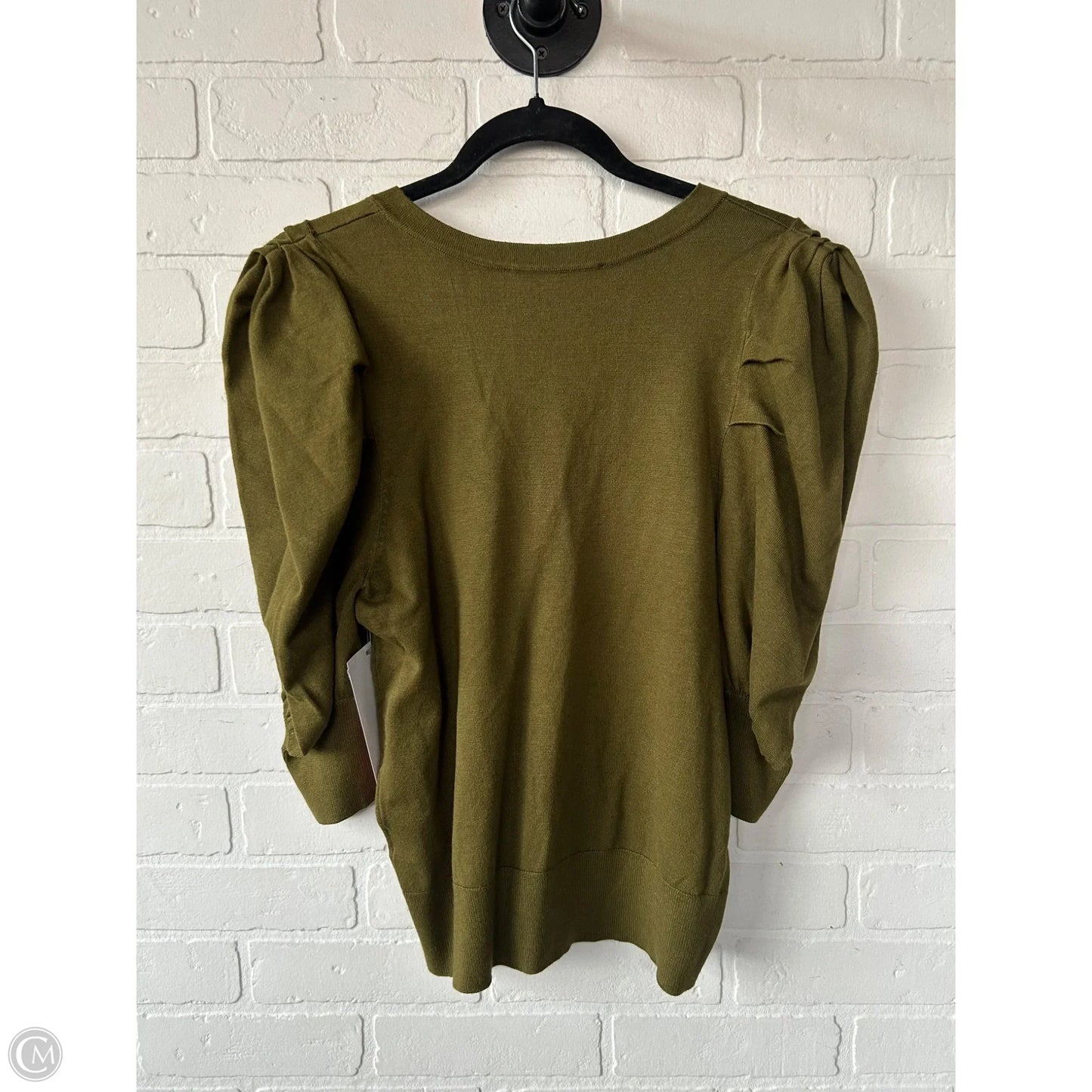 Sweater Short Sleeve By Dkny In Green, Size: M