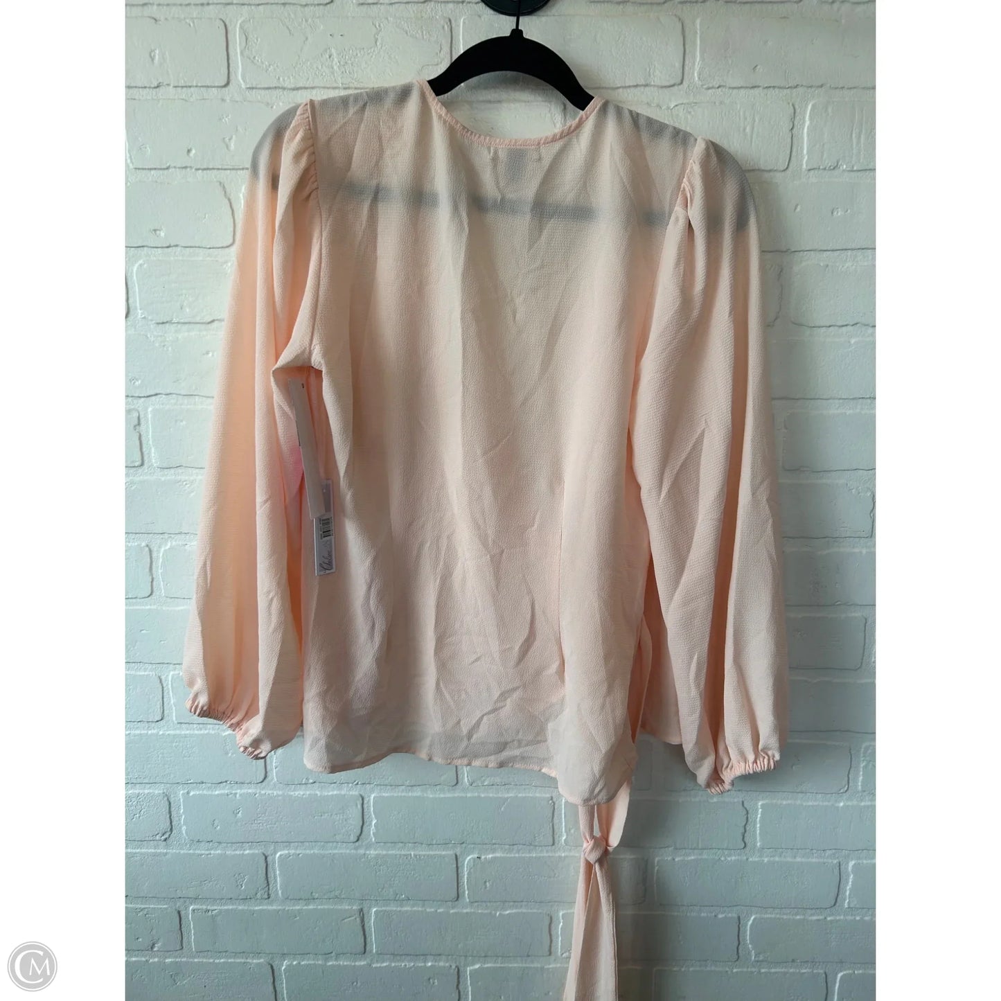 Top Long Sleeve By Chelsea 28 In Peach, Size: S
