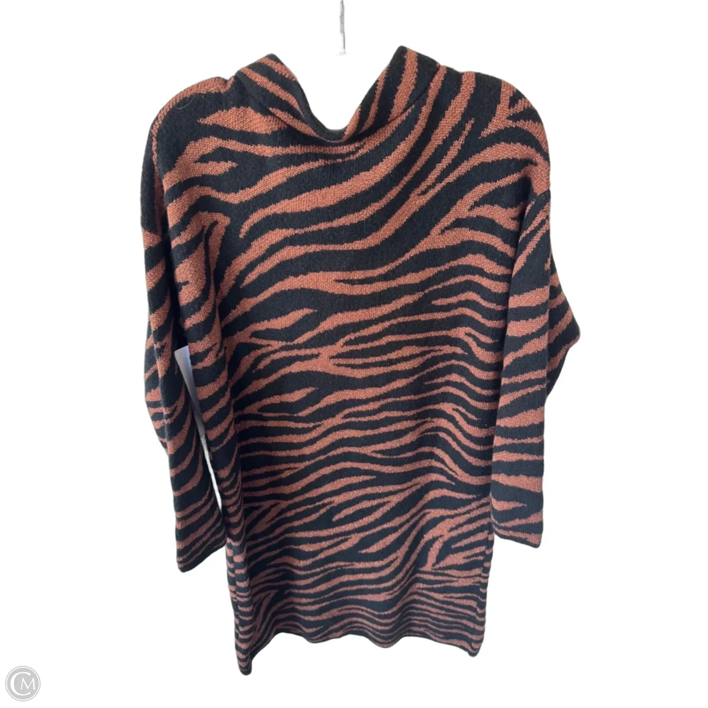 Dress Sweater By Ann Taylor In Black & Brown, Size: L