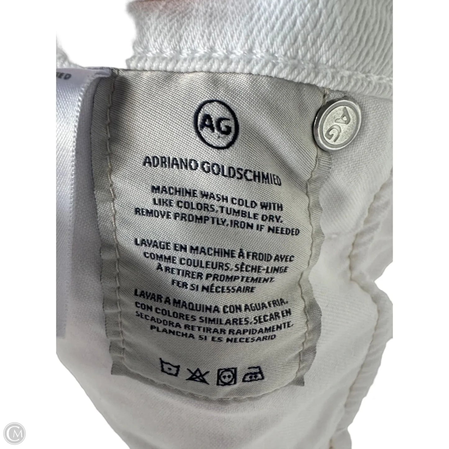 Jeans Cropped By Adriano Goldschmied In White Denim, Size: 2