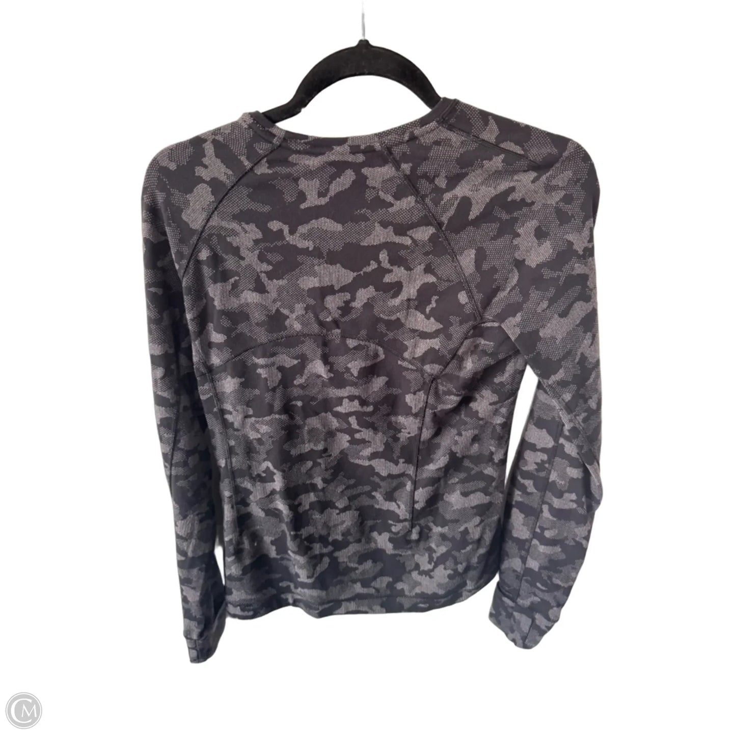 Athletic Top Long Sleeve Crewneck By Lululemon In Black & Grey, Size: M