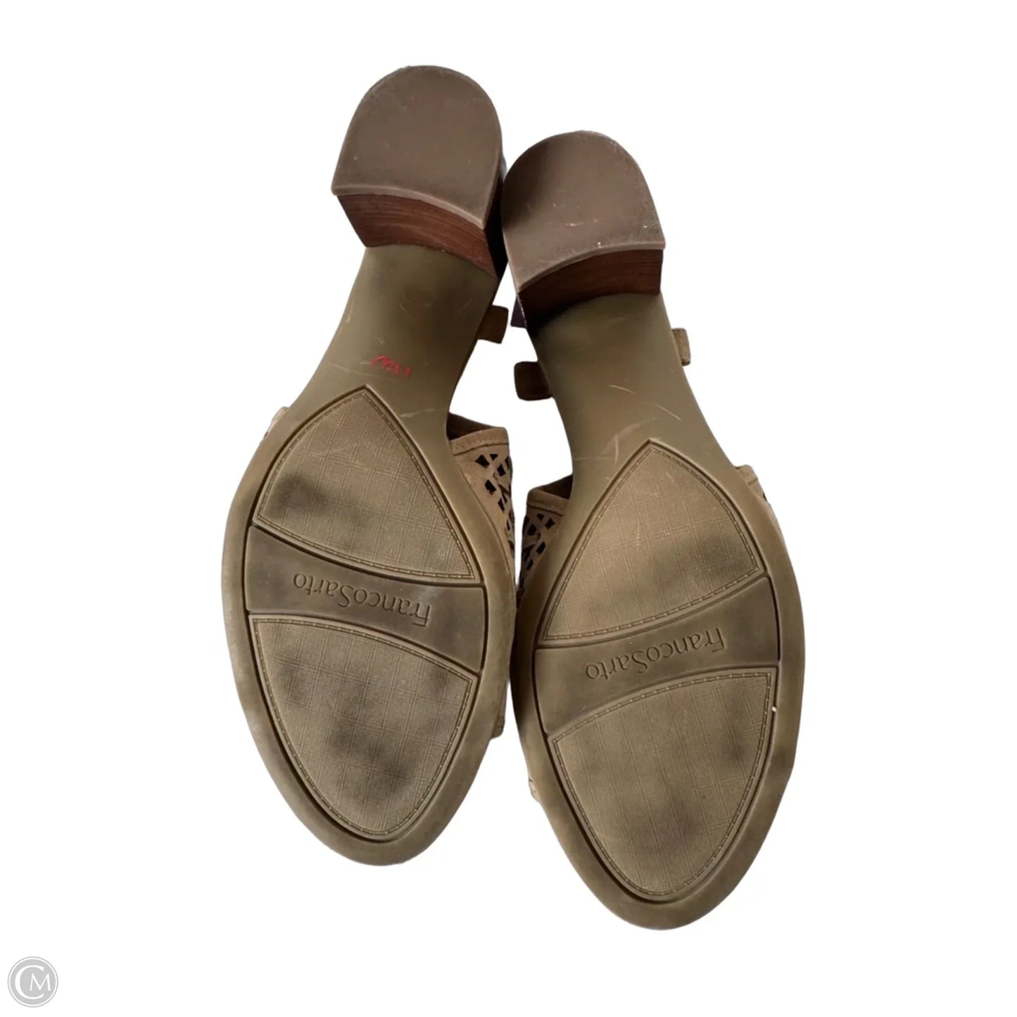 Sandals Heels Block By Franco Sarto In Tan, Size: 11
