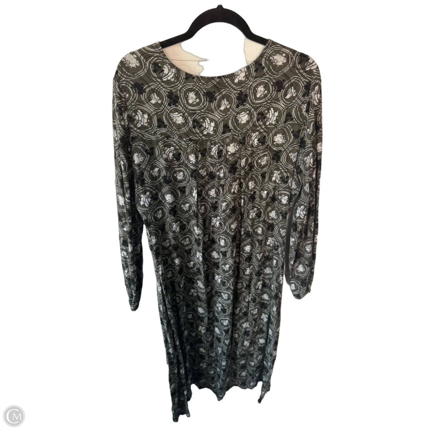 Dress Casual Midi By Cmc In Green & White, Size: M