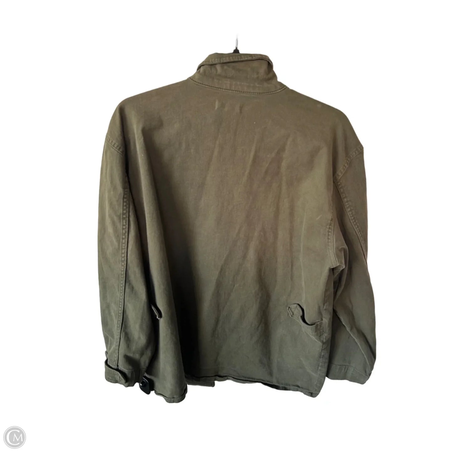 Jacket Denim By Good American In Green Denim, Size: M