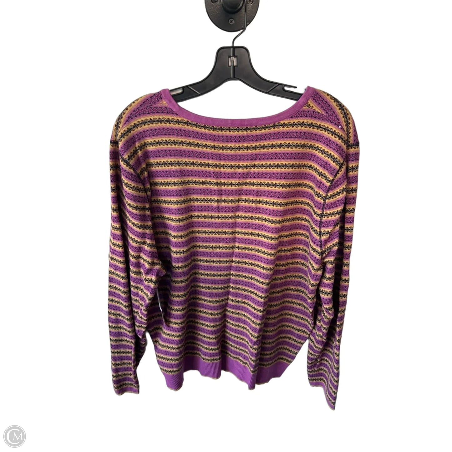 Sweater By Anne Klein In Purple & Yellow, Size: 3x