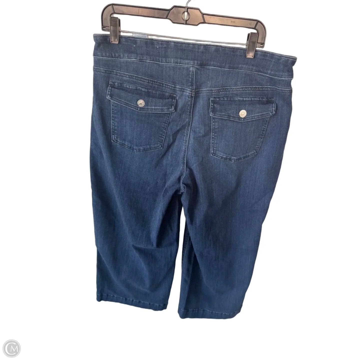 Jeans Wide Leg By Chicos In Blue Denim, Size: 14p