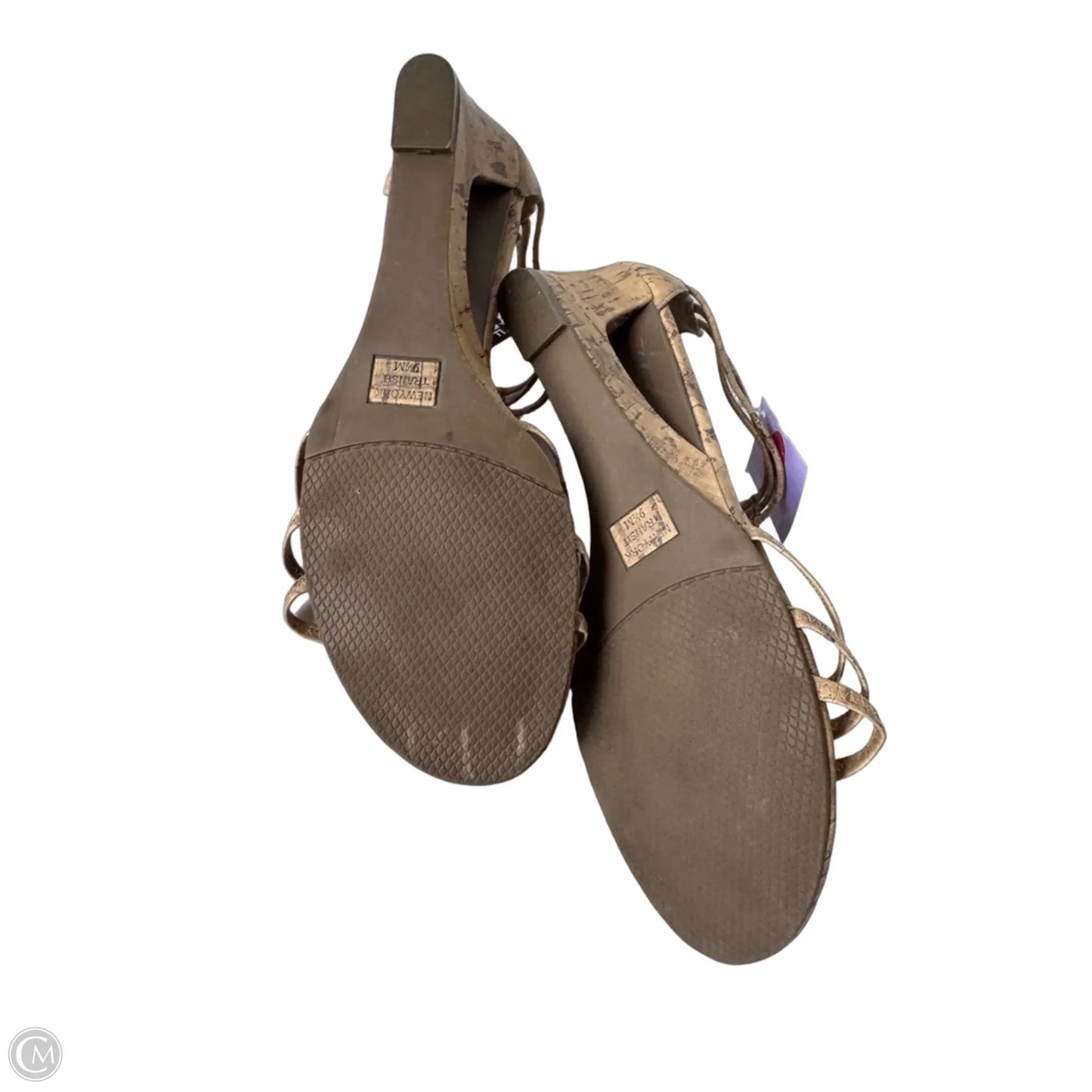 Sandals Heels Wedge By New York Transit In Tan, Size: 9.5