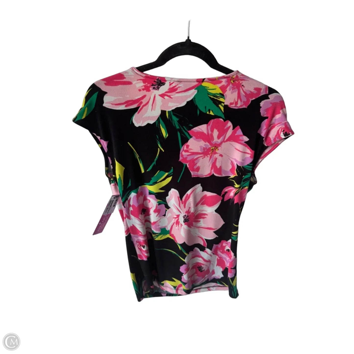 Top Sleeveless By Ann Taylor In Black & Pink, Size: S