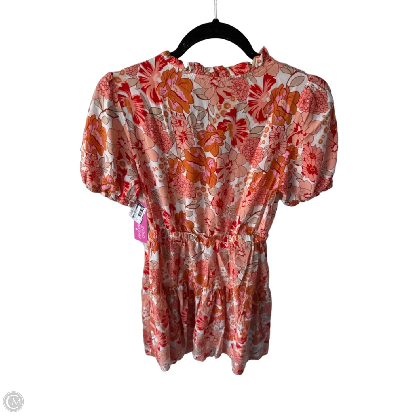 Dress Casual Short By Clothes Mentor In Orange & White, Size: S