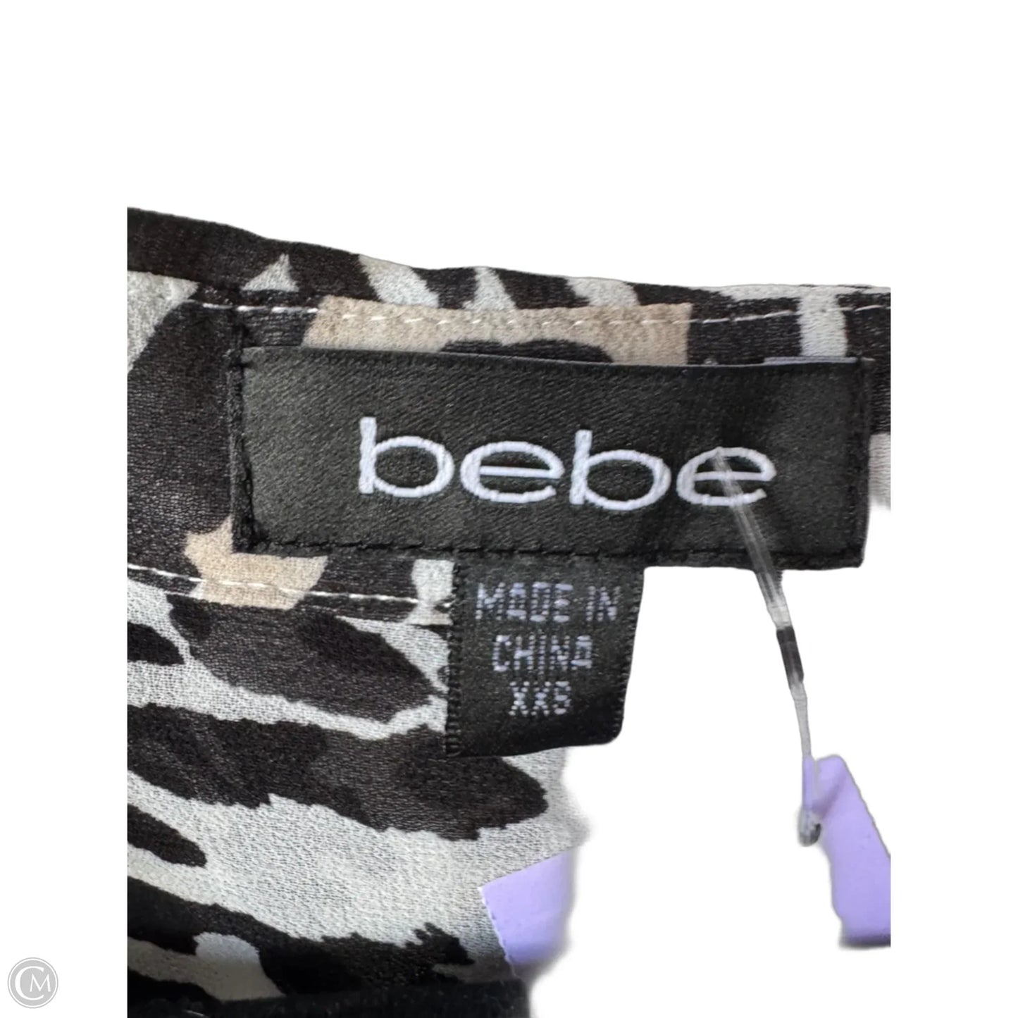 Top Sleeveless By Bebe In Black & White, Size: Xxs