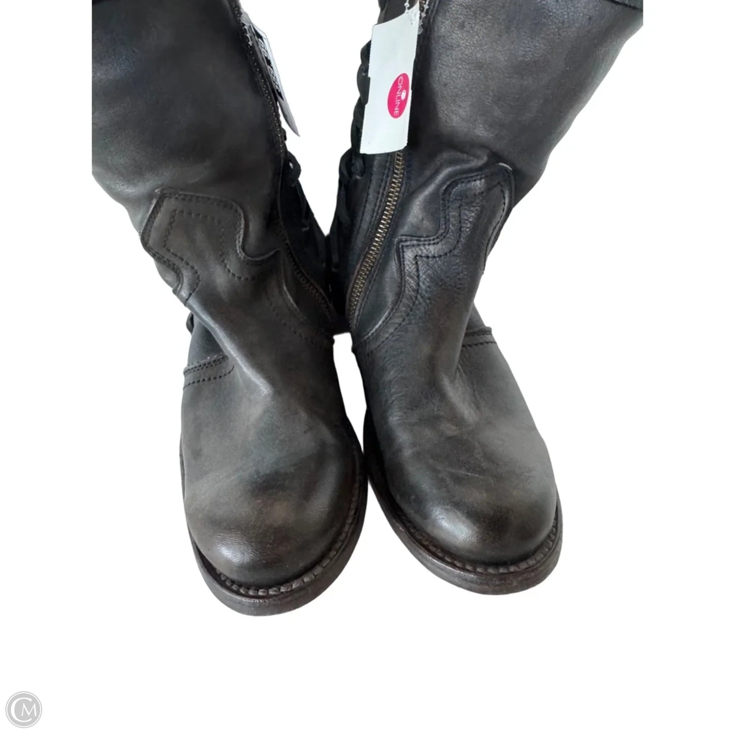 Boots Knee Flats By Freebird In Black & Brown, Size: 8