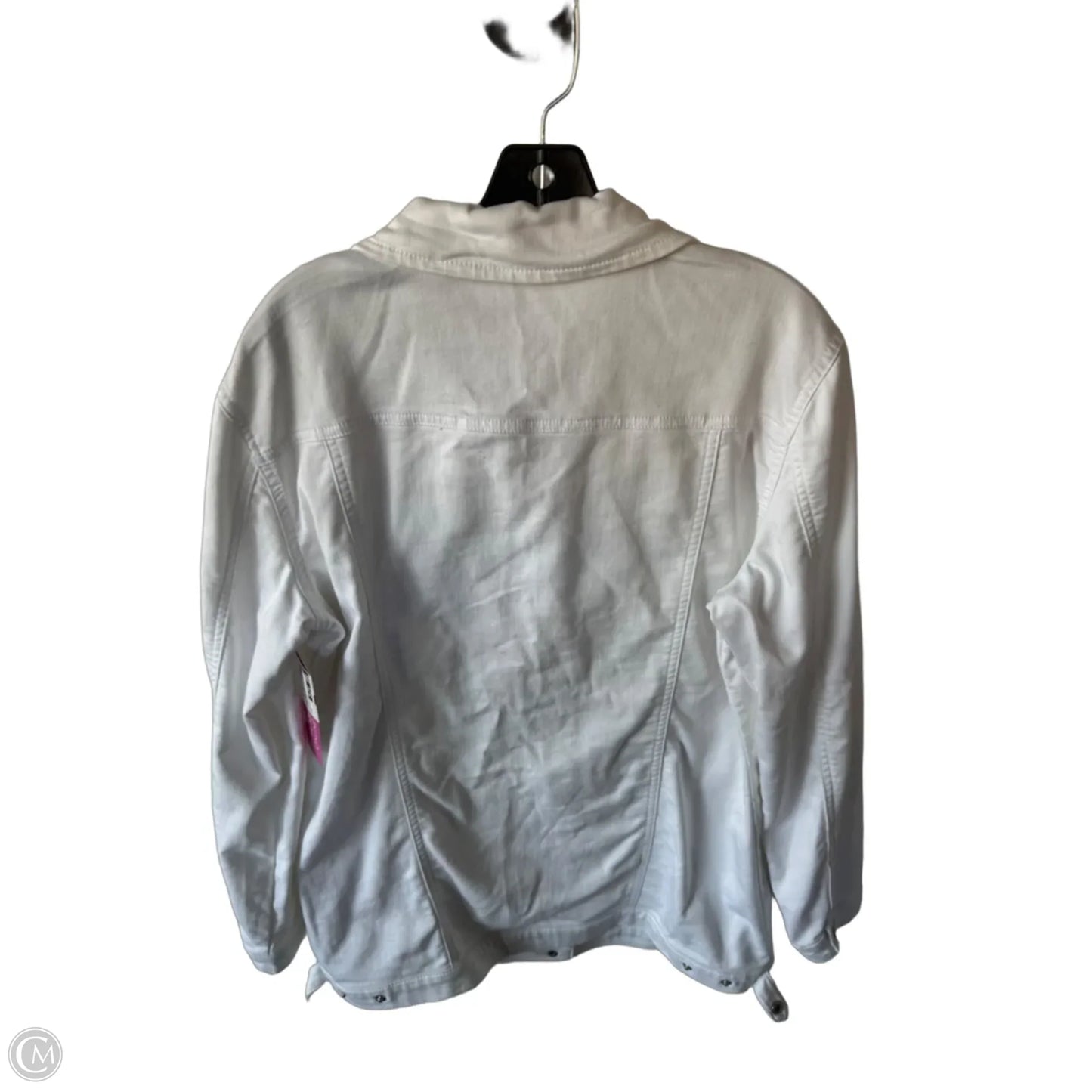 Jacket Denim By Clothes Mentor In White Denim, Size: L