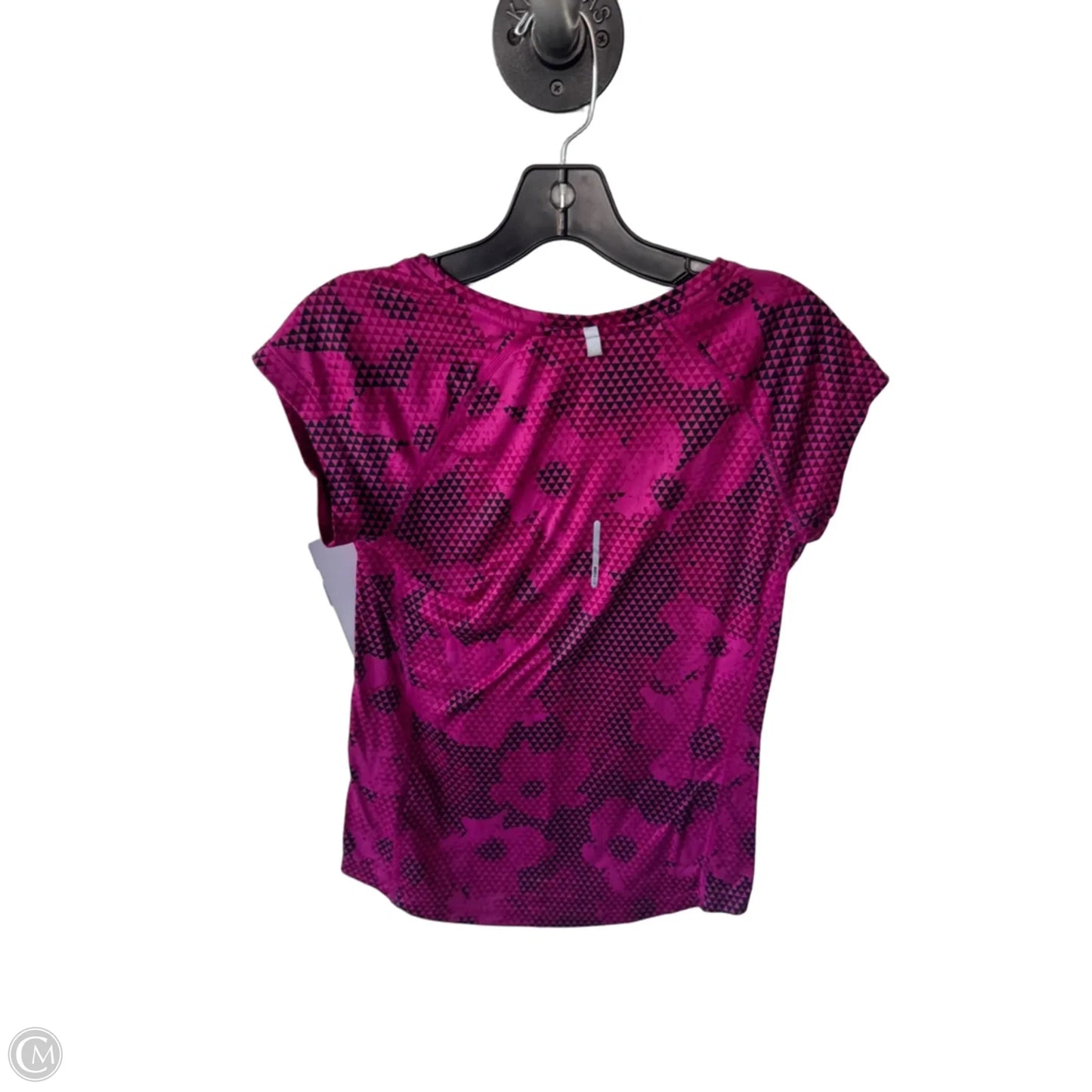 Athletic Top Short Sleeve By Nike In Black & Pink, Size: S