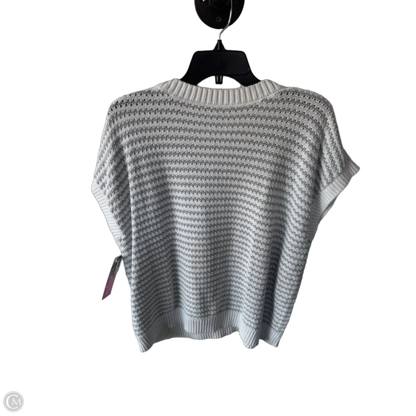Vest Sweater By Cme In Grey & White, Size: 2x