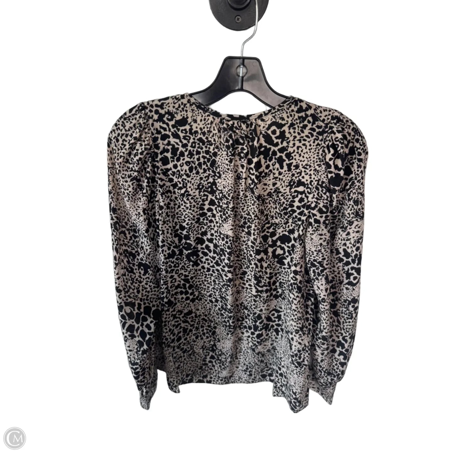 Top Long Sleeve By Rebecca Taylor In Black & Tan, Size: S