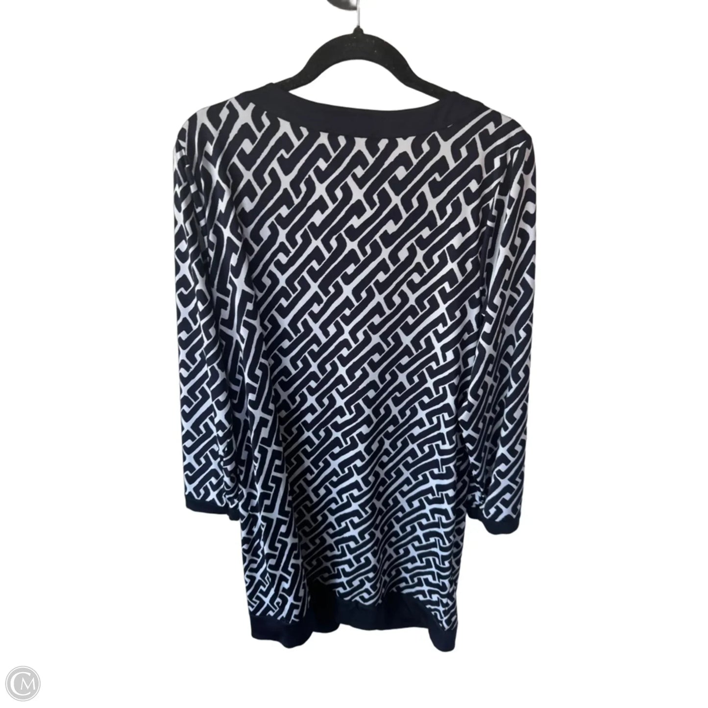 Dress Work By Inc In Blue & White, Size: 1x