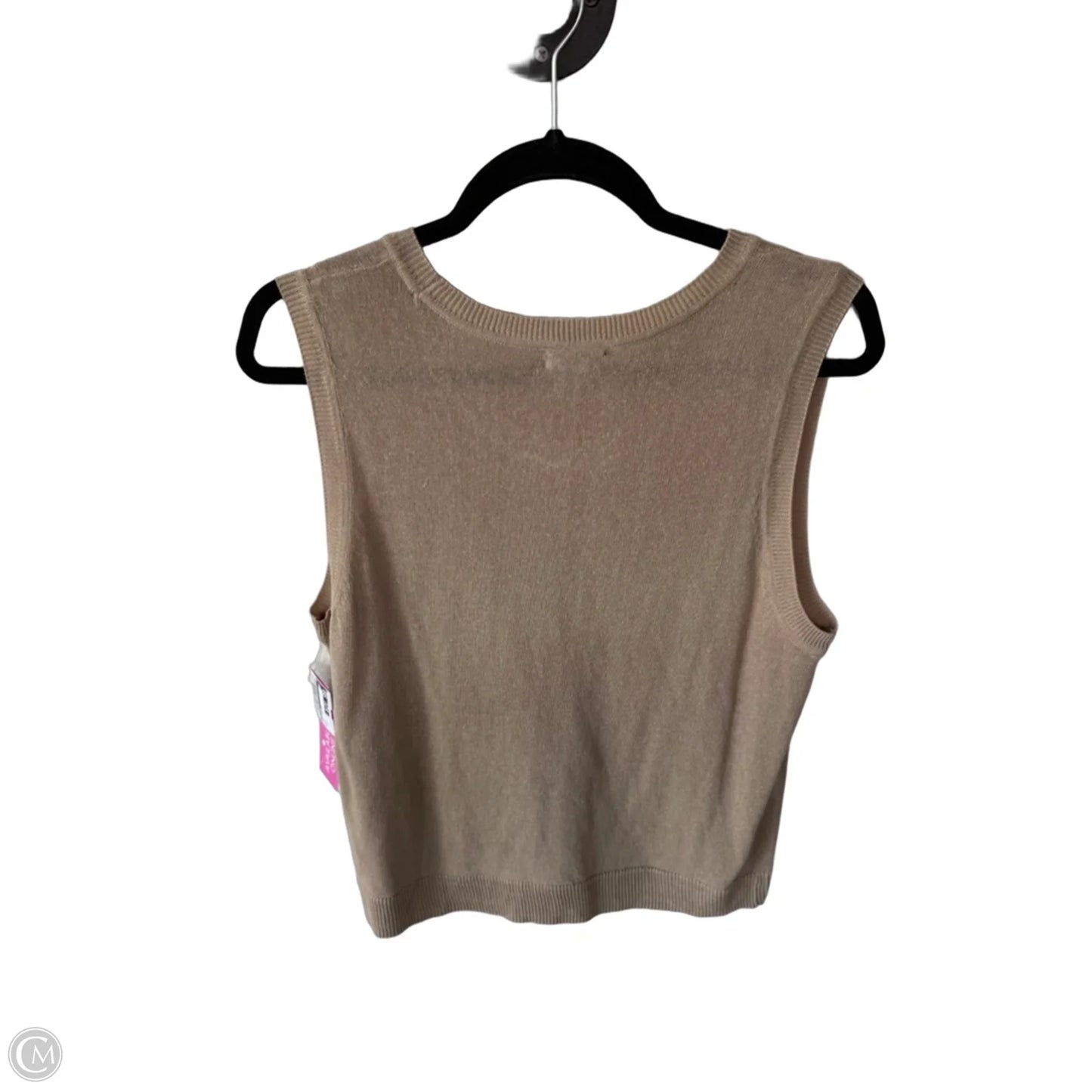Vest Sweater By Halogen In Tan, Size: L