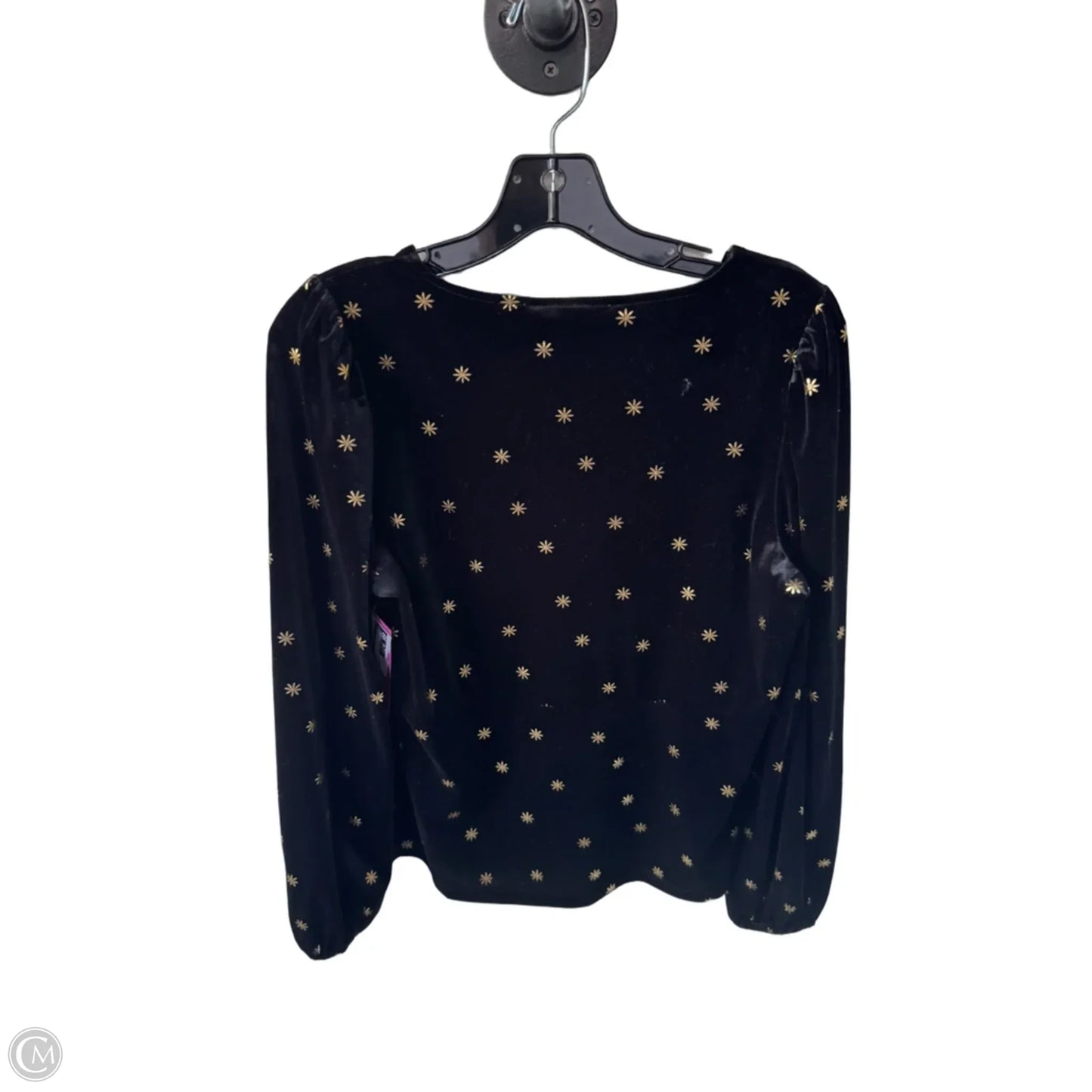 Top Long Sleeve By Loft In Black & Gold, Size: M