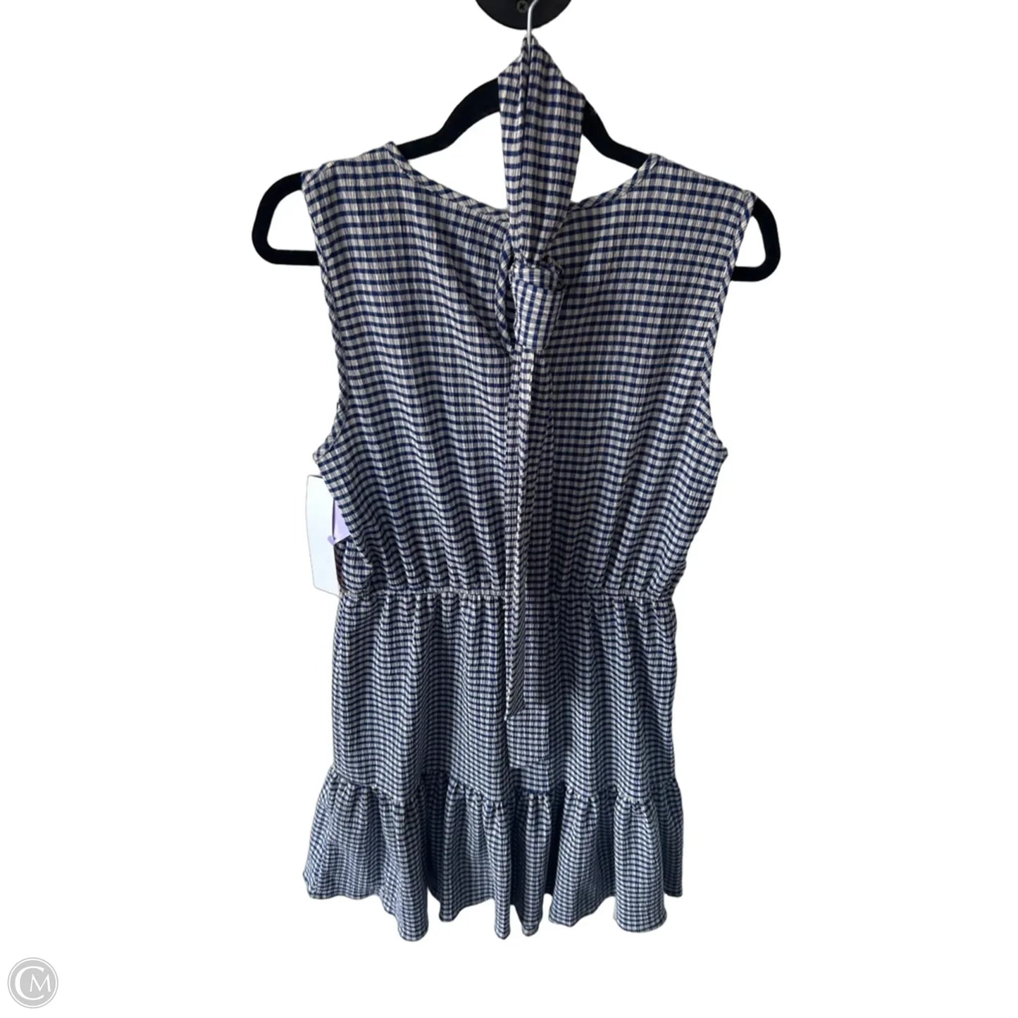 Dress Casual Midi By Dkny In Blue & Cream, Size: M