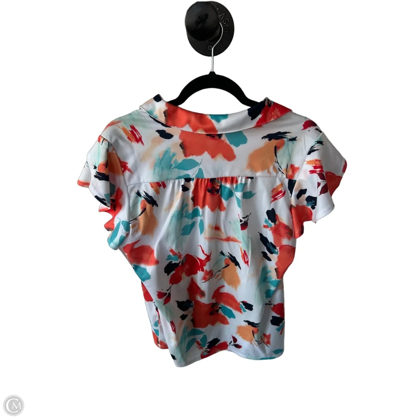 Top Short Sleeve By Chicos In Blue & Orange, Size: M
