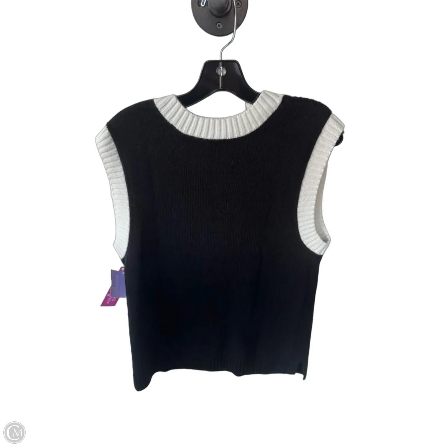 Vest Sweater By Talbots In Black & White, Size: M
