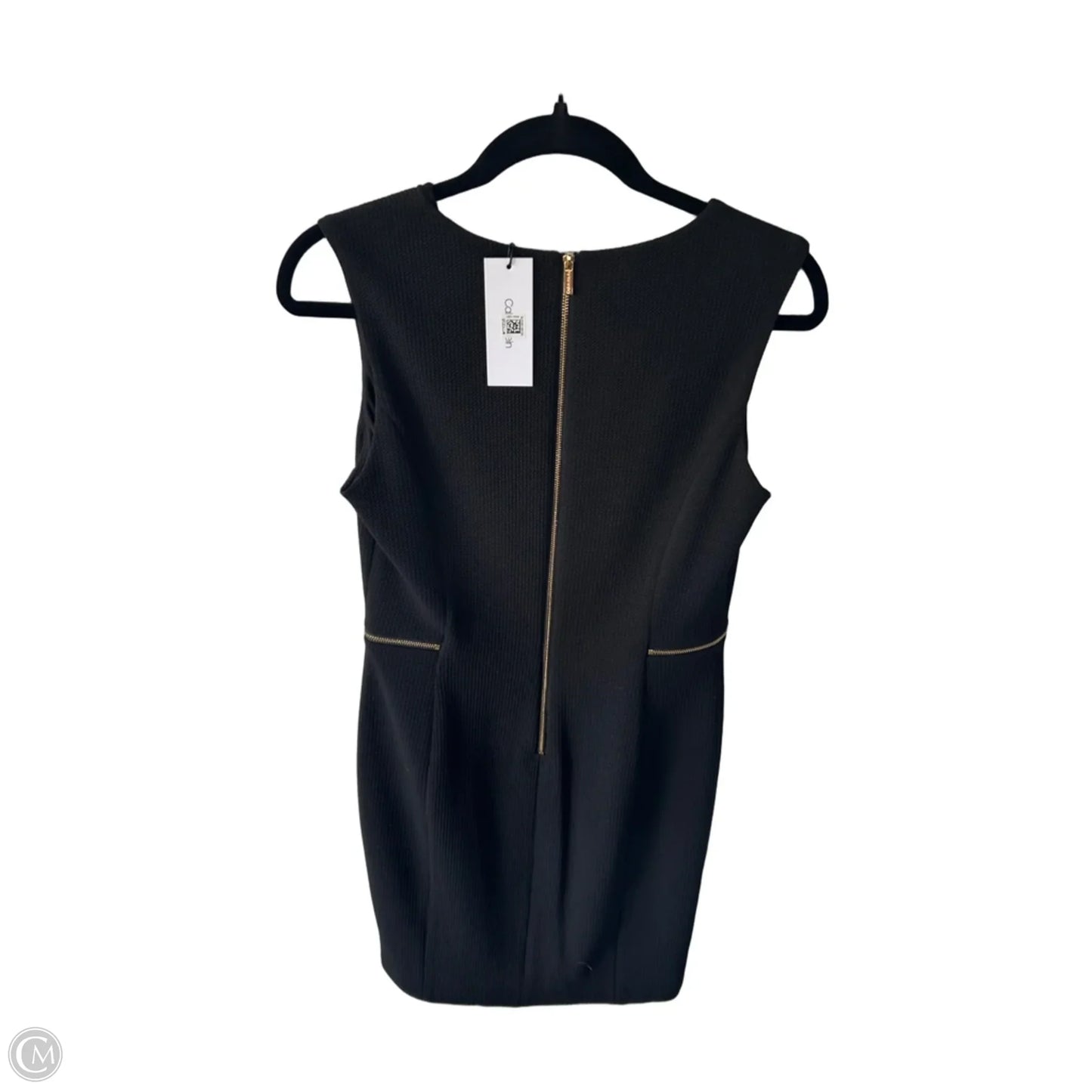 Dress Work By Calvin Klein In Black & Gold, Size: S