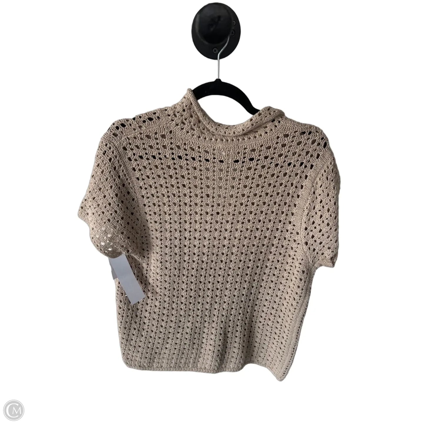 Sweater Short Sleeve By Cyrus In Tan, Size: L