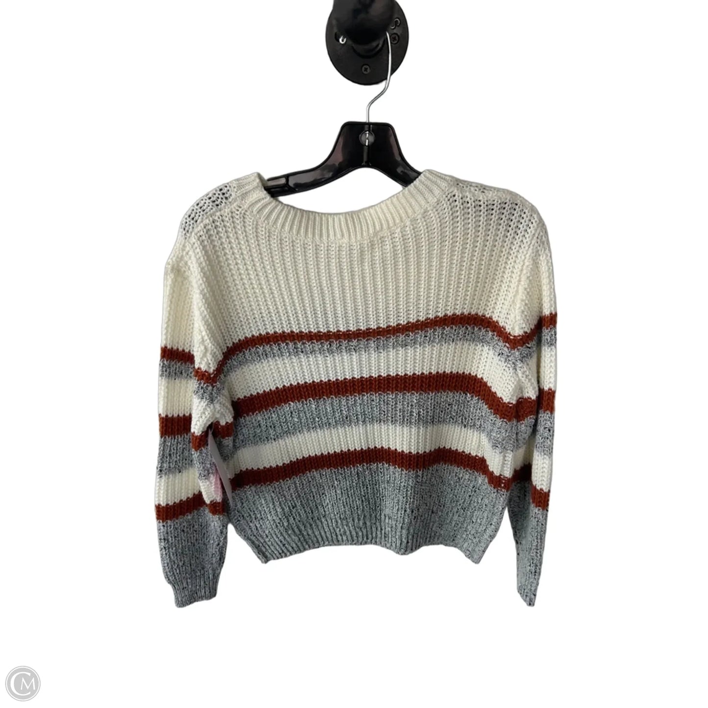 Sweater By Clothes Mentor In Grey & White, Size: S