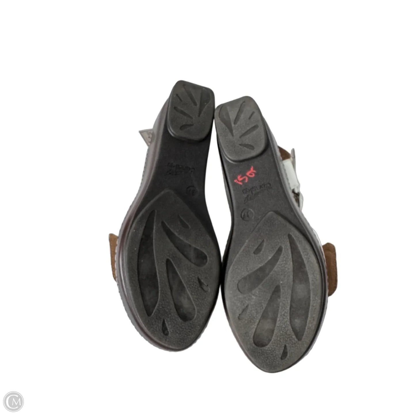 Sandals Heels Wedge By Dansko In Brown & White, Size: 6.5