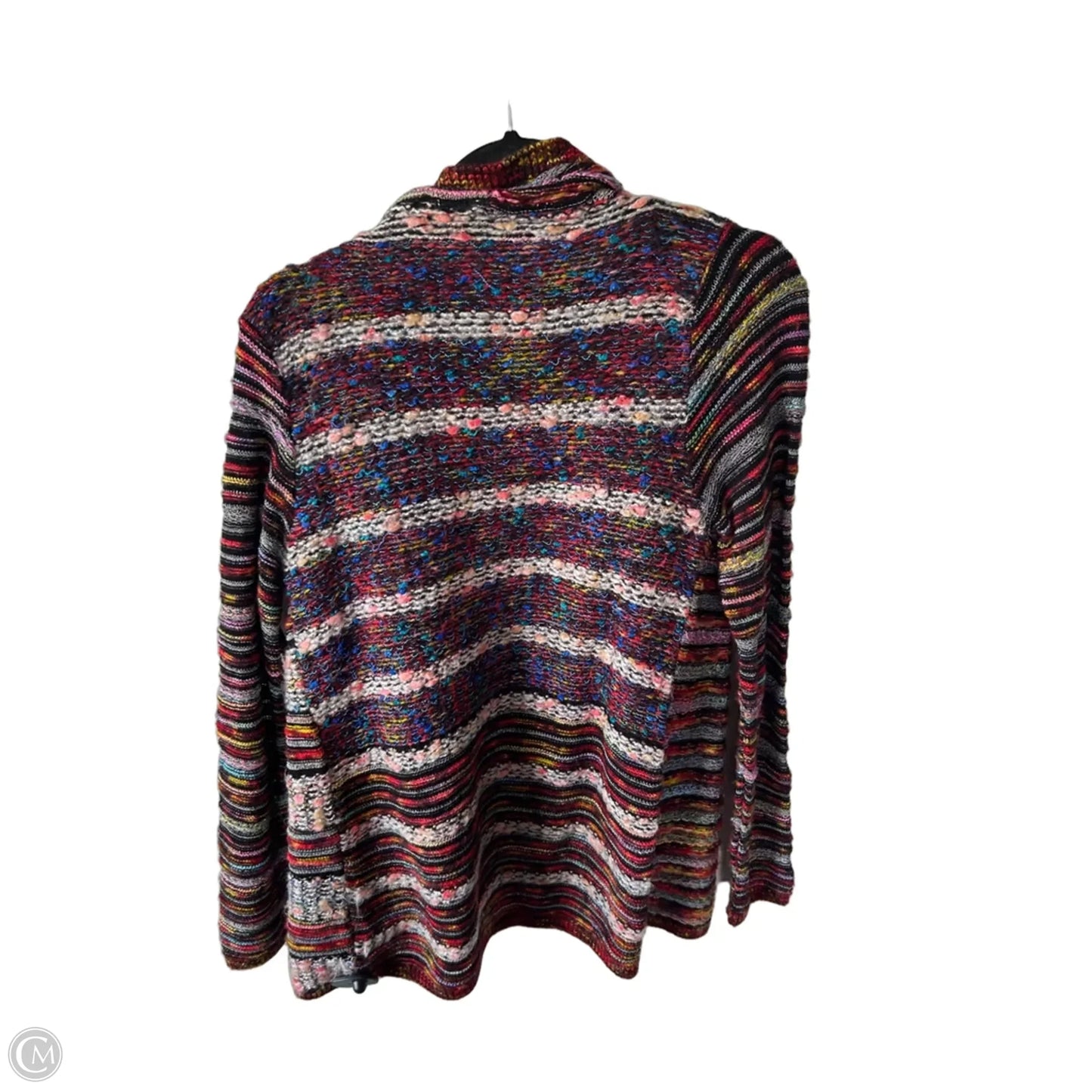 Sweater Cardigan By Desigual In Black & Red, Size: M