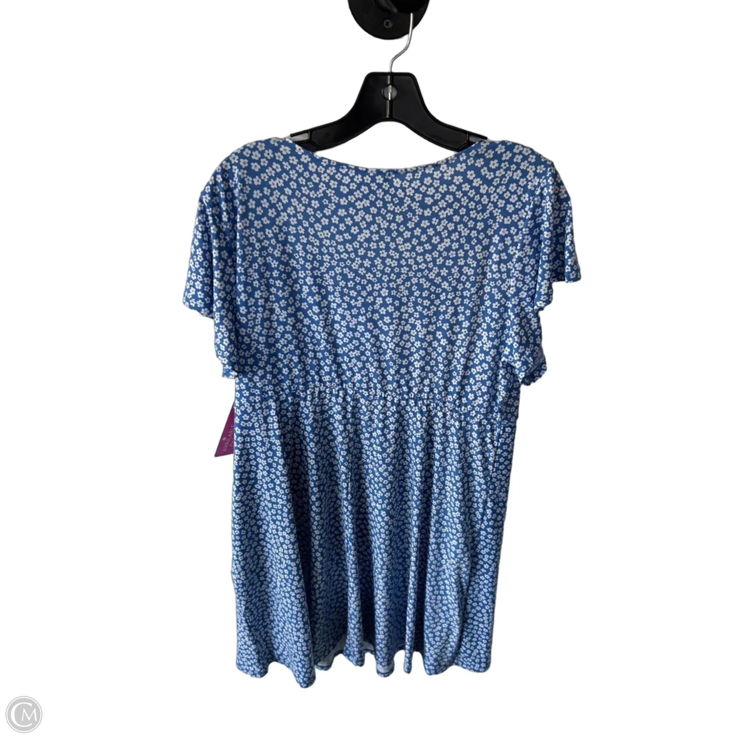 Dress Casual Short By Kaileigh In Blue & White, Size: 1x