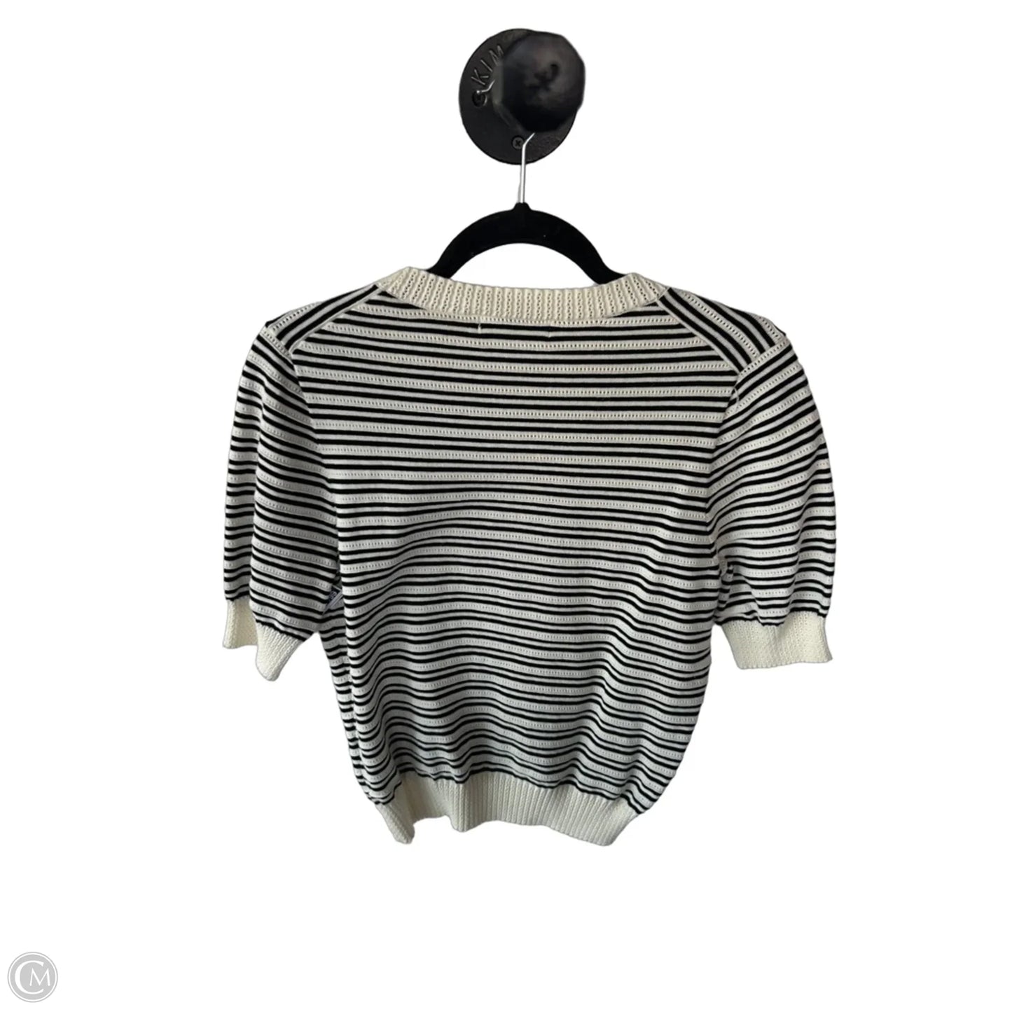 Sweater Short Sleeve By Velvet Heart In Black & Cream, Size: S