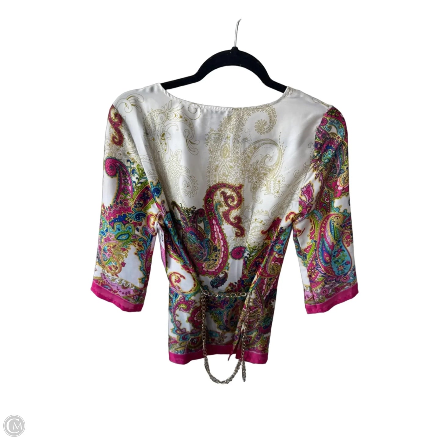 Top 3/4 Sleeve By Cache In Pink & Tan, Size: Xs